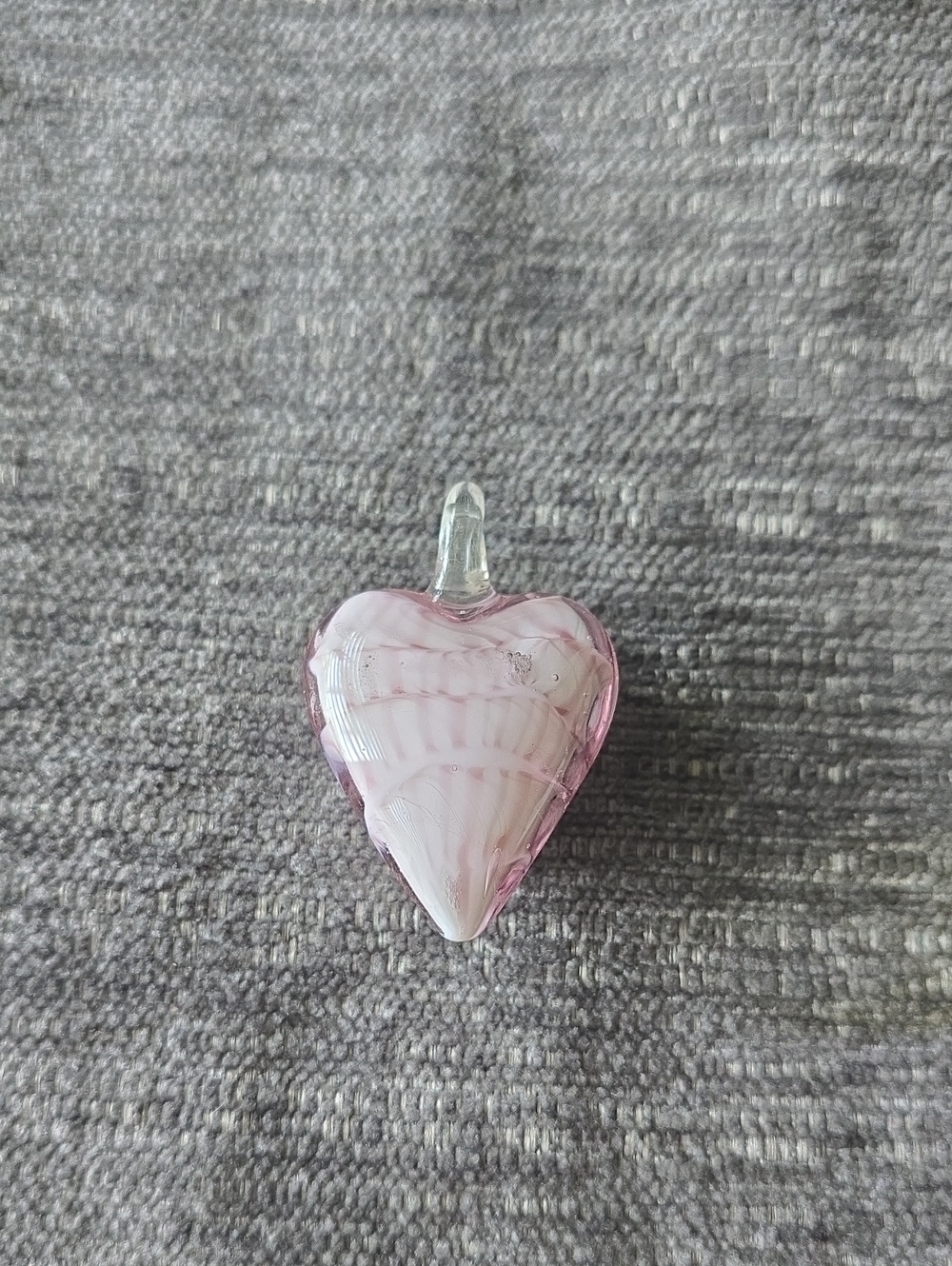 Pink Glass Heart Pendant Necklace Charm